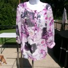 NWOT AB STUDIO PURPLE FLORAL 2 PC BLOUSE M