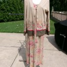 LIZ CLAIBORNE BEIGE FLORAL PRINT DRESS&JACKET SET L LIZ CLAIBORNE BEIGE FLORAL PRINT DRESS&JACKET SET L