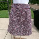 NWOT LOFT BURGENDY BOUCLE/TWEED SKIRT 8