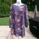 LOFT GRAY FLORAL PRINT LONG SLEEVE DRESS 2