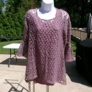 NWT SIMPLY NOELLE DUSY LAVENDER 2PC BLOUSE S/M
