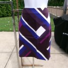 ANN TAYLOR PURPLE, BLUE WHITE PRINT SKIRT6P