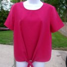 ANN TAYLOR BRICK RED TIE SHORT SLEEVE TOP S