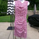 ANN TAYLOR VERY CUTE PINK&PURPLE FLORAL KNIT DRESS S