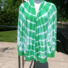 RUBY RD GREEN TYE DYE OPEN JACKET M