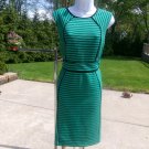NWOT RM RICHARDS VERY CUTE GREEN&BLACK STRIPED DRESS 8