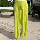 NWT SABRINA LAUREN LIME GREEN WAVY LINE KNIT PANTS L