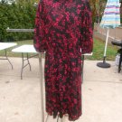 NANETTE LEPORE BLACK&RED FLORAL PRINT DRESS 10