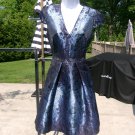 NWOT VINCE CAMUTO BLUE JAQUARD METALIC PARTY DRESS 4 $179