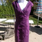 ADRIANNA PAPELL FAB PURPLE/PLUM TIERED COCKTAIL DRESS 12