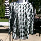 NWOT LIZ CLAIBORNE GRAY, GREEN, BLACK SHAPE PRINT TUNIC L NWOT LIZ CLAIBORNE GRAY, GREEN, BLACK SHAPE PRINT TUNIC L