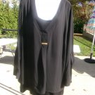 NWOT MICHAEL KORS BLACK 2 LAYER BLOUSE 20W