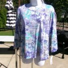NWT ALLISON DALEY BLUE&SILVER WRITING TOP PL