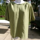 NWT MAX STUDIO GREEN SHORT SLEEVE TOP L $98