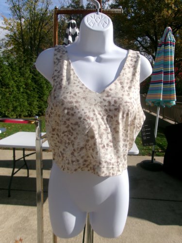 NWT IDEOLOGY BEIGE ANIMAL PRINT SPORTS TANK L