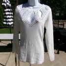 NWT ASHLEY STEWART WHITE DIAMOND CUT OUT SWEATER 10-12 NWT ASHLEY STEWART WHITE DIAMOND CUT OUT SWEATER 10-12