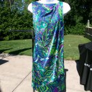 LAUREN GREEN, BLUE, PURPLE PRINT DRESS 10