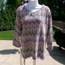 NWOT ALFRED DUNNER MULTI COLOR SOFT CHENILLE TOP 1X