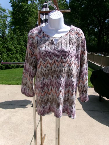 NWOT ALFRED DUNNER MULTI COLOR SOFT CHENILLE TOP 1X
