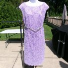 NWOT DANA BUCHMAN LAVENDER LACE DRESS W BELT 18W