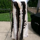 KAY UNGER BLACK, BEIGE IVORY STRAPLESS  SILK DRESS 6
