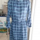 LOFT CUTE TEAL PLAID SHIRT DRESS S
