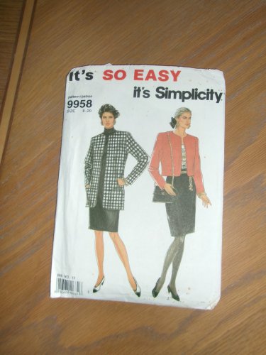 SIMPLICITY SO EASY 9958 VINGATE JACKET AND SKIRT 8-20