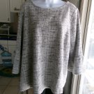 TALBOTS WOMAN GRAY&BLACK TOP W BELL SLEEVES 3X
