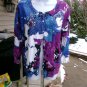 JOSEPH A BLUE, PURPLE WHITE PRINT SWEATER XL