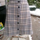 LOFT BEIGE, BLACK, YELLOW PLAID SKIRT 16