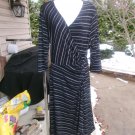 PERCEPTIONS BLACK&WHITE STRIPED KNIT LONG DRESS XL
