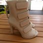 DKNY BEIGE BLAKE OPEN TOE HIGH HEEL BOOTS 6.5