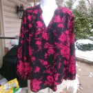 NWT ALYX BLACK&RED FLORAL PRINT BLOUSE 0X