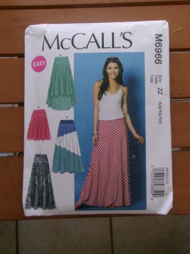 MCCALL'S 6966 MAXI SKIRT PATTERN LG XL XXL