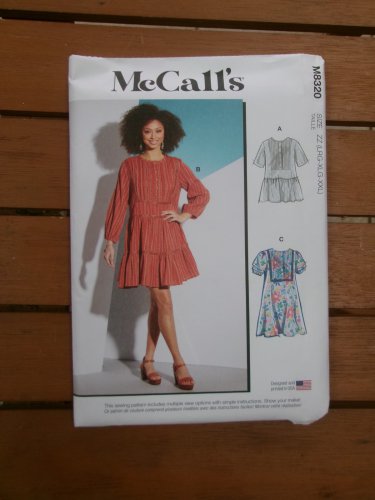 MCCALLS  8320 DRESS TOP PATTERN L XL XXL