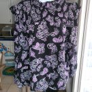 NWOT LOFT BLACK&PURPLE PAISLEY PRINT BLOUSE XL.