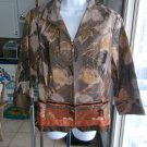 NWT COLDWATER CREEK BROWN LEAF PRINT JACKET 16 NWT COLDWATER CREEK BROWN LEAF PRINT JACKET 16