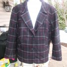 TALBOTS WOMAN BLACK PLAID WOOL BLAZER 22W