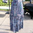 NWT PHILOSOPHY BLUE PRINT MAXI SKIRT L