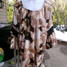NWT STELLA&GINGER BROWN FLORAL TOP 2X