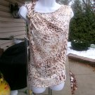 NWT ADRIENNE VITTADINI BEIGE^BROWN ANIMAL TOP L