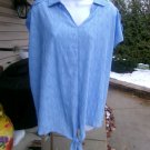 NWT SABRINA LAUREN BLUE TIE TOP 3X