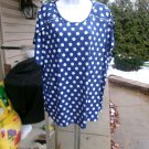 NWT SABRINA LAUREN BLUE&WHITE POLKA DOT TOP 3X NWT SABRINA LAUREN BLUE&WHITE POLKA DOT TOP 3X