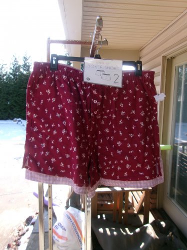 NWT ULTRA FLIRT RED PLAID/FLORAL 2PK FLANNEL BOXER SHORT PJS 1X