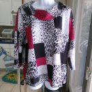 NWT ALLISON DALEY RED, BLACK,GRAY PRINT TOP PL