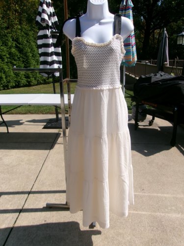 NWT KAKTUS IVORY SMOCKED SUNDRESS XL