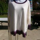 NWT WONDERLY IVORY&PURPLE SWEATER L