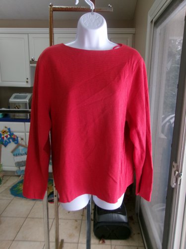LAFAYETTE 148 RED METALIC SWEATER M
