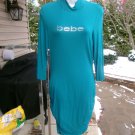 NWOT BEBE TURQUOISE BEADED LOGO KNIT DRESS M