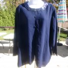 PATRA WOMAN NAVY BEADED COLLAR BLOUSE 22P